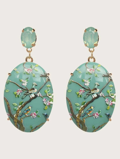 FLOWER &amp; BIRD D?COR GEOMETRIC DROP EARRINGS image 2