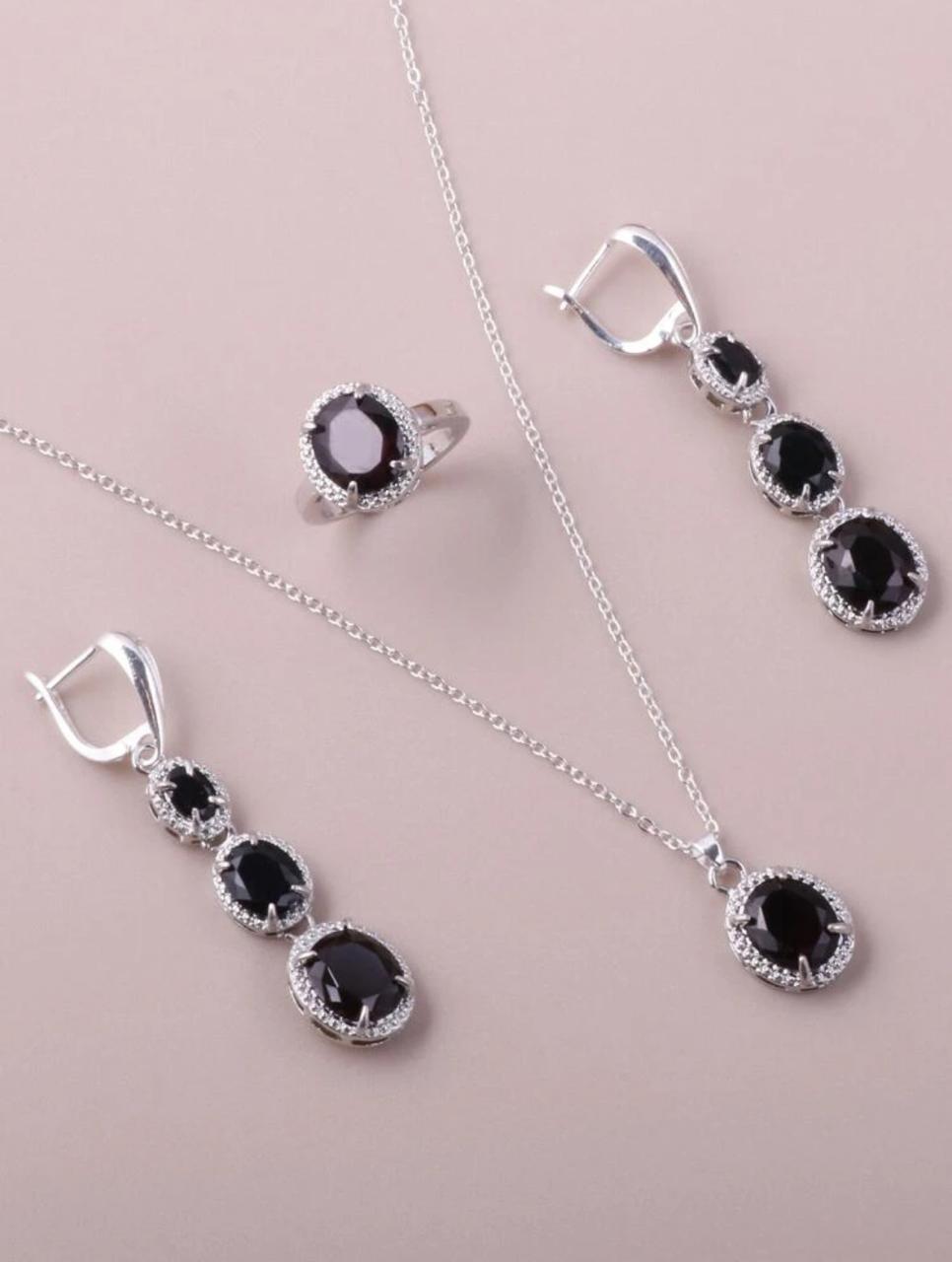 4pcs Gemstone Decor Neklace Set (S925) image 9