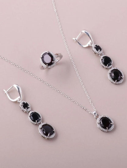 4pcs Gemstone Decor Neklace Set (S925) image 9
