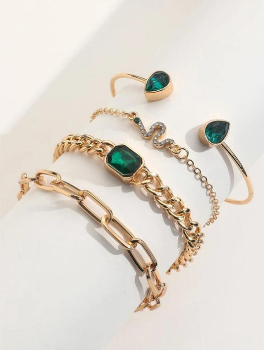 SNAKE DÉCOR 04 PIECES BRACELET SET image 0