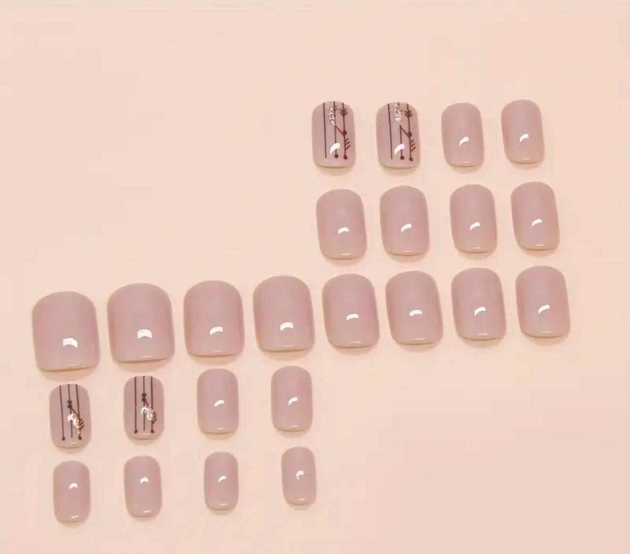 24pcs Set Matte Brown Press-On Nails - Easy to Apply & Remove - Perfect for Fall/Winter Manicure image 2