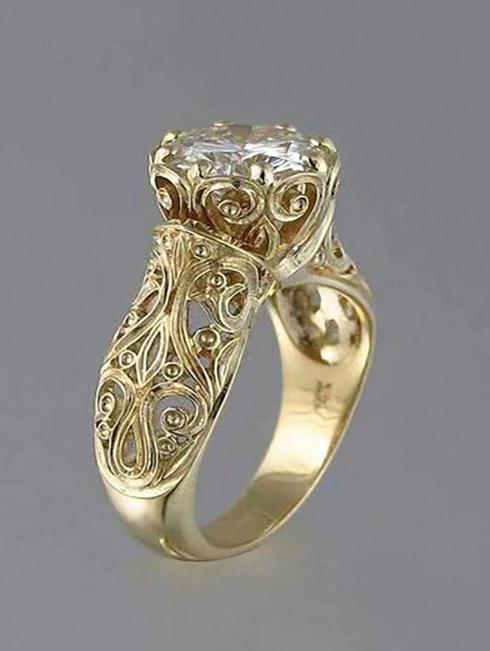 DELICATE WHITE HOLLOW OUT FLOWER PATTERN RING image 2