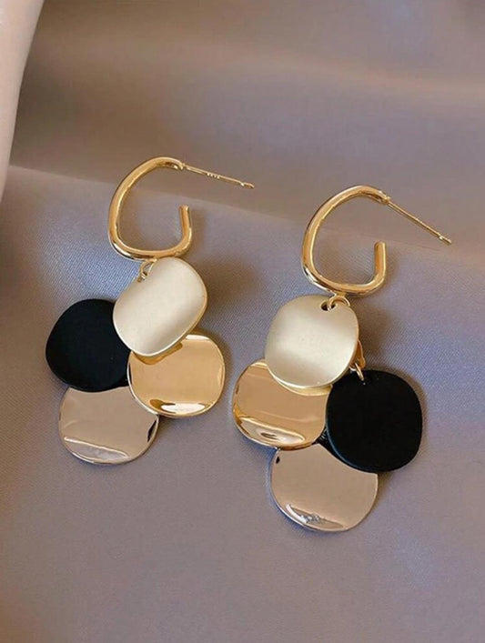 COLORBLOCK CIRCLE & TASSEL DANGLE EARRINGS image 0