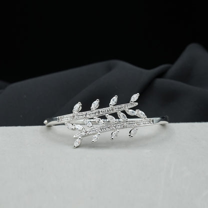 A stunning leaf-inspired pattern fency bracelet, featuring delicate branches adorned with shimmering stones image 2