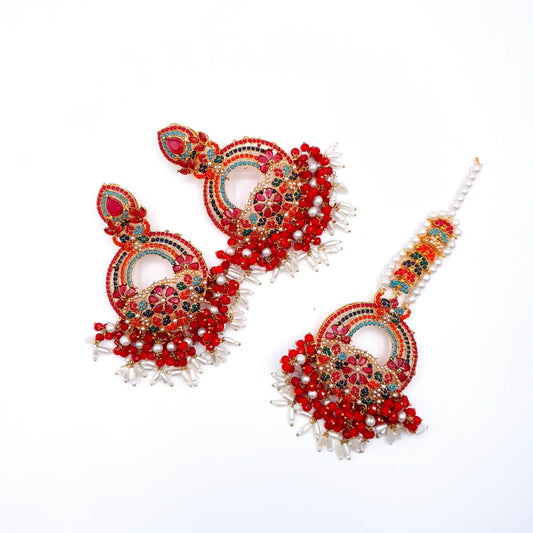 PARTY WEAR BINDI & EARRINGS image 0