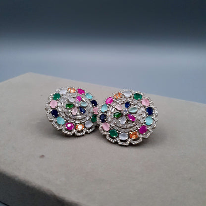 WHEEL STYLE PARTY WEAR-(MULTI COLOUR &amp; GOLDEN SILVER) image 12