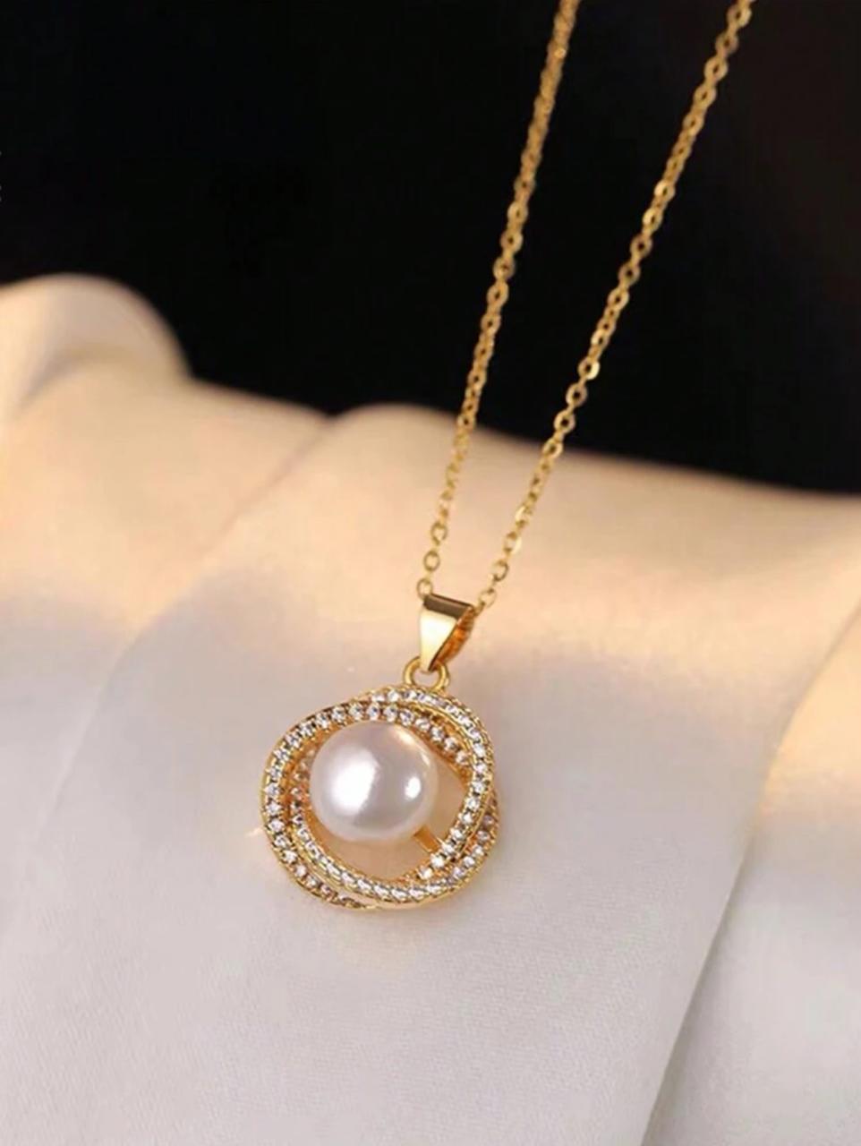 04 PIECE LIGHTWEIGHT LUXURY FAUX PEARL NEKLACE SET image 2