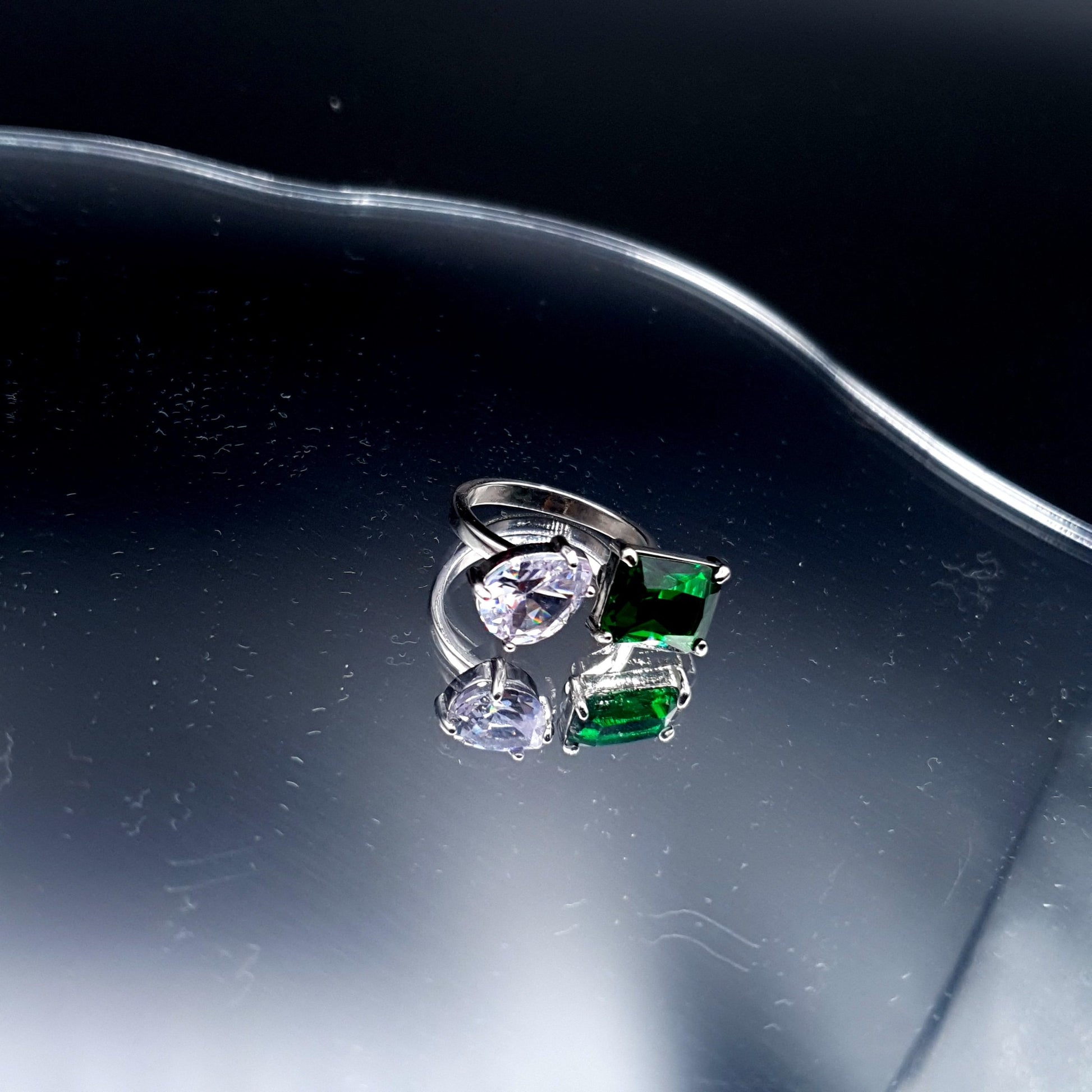 PEAR & RECTANGLE RING (Adjustable) image 9