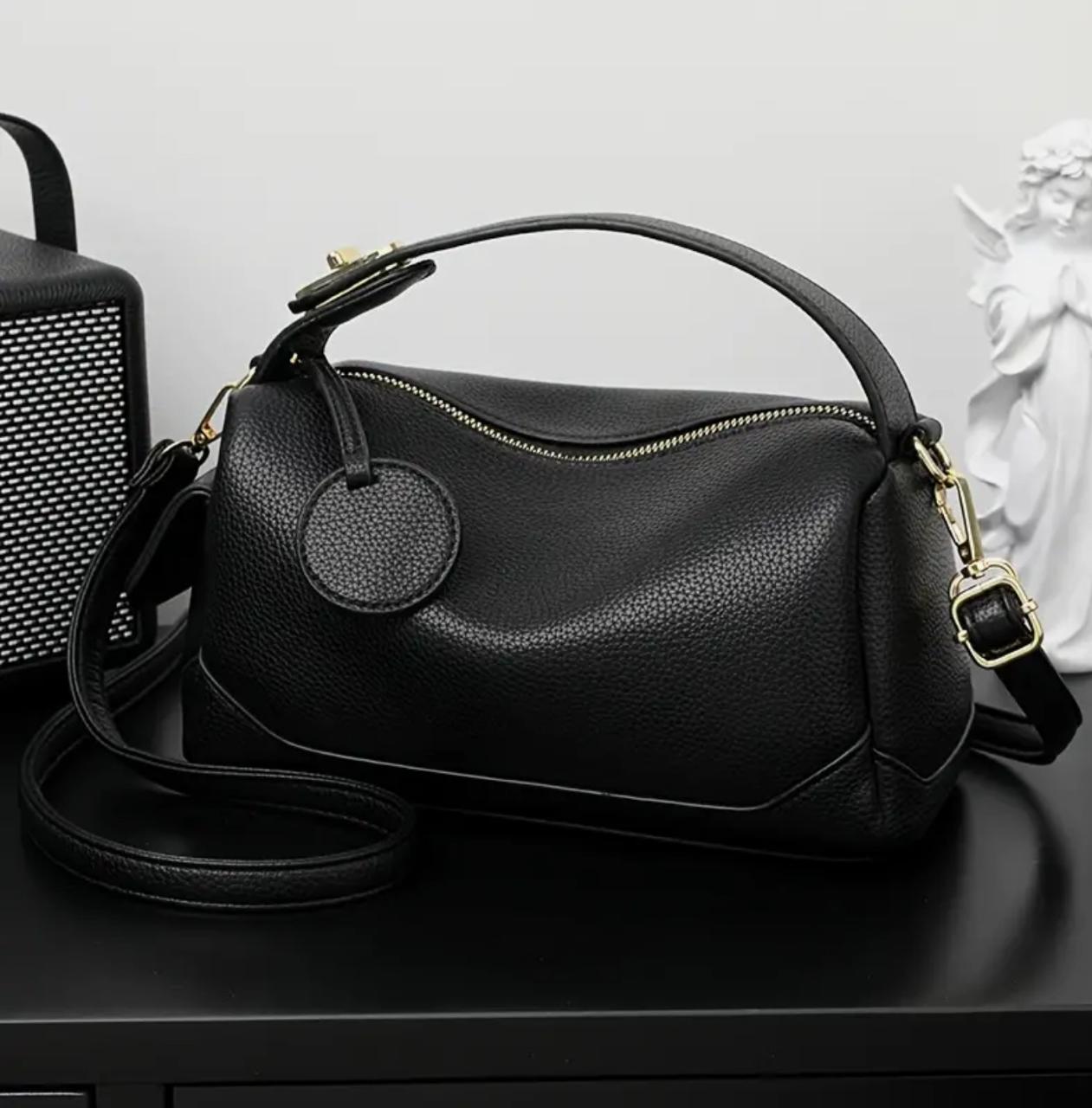 Minimalist Solid Color Boston Detachable Adjustable Shoulder Strap, Zipper Closure Bag with Multi-Pocket Design image 4