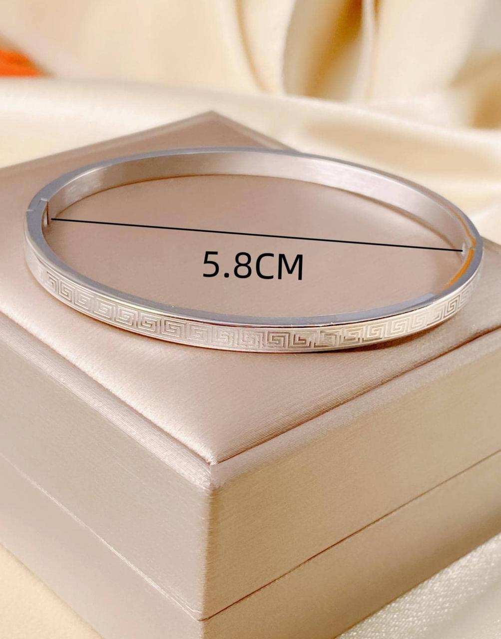 Textured Detail Bangle Material: Stainless Steel image 4
