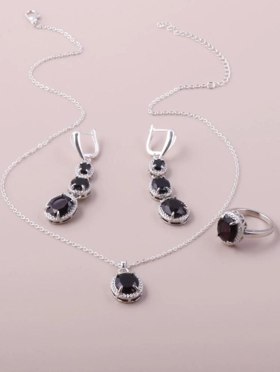 4pcs Gemstone Decor Neklace Set (S925) image 8