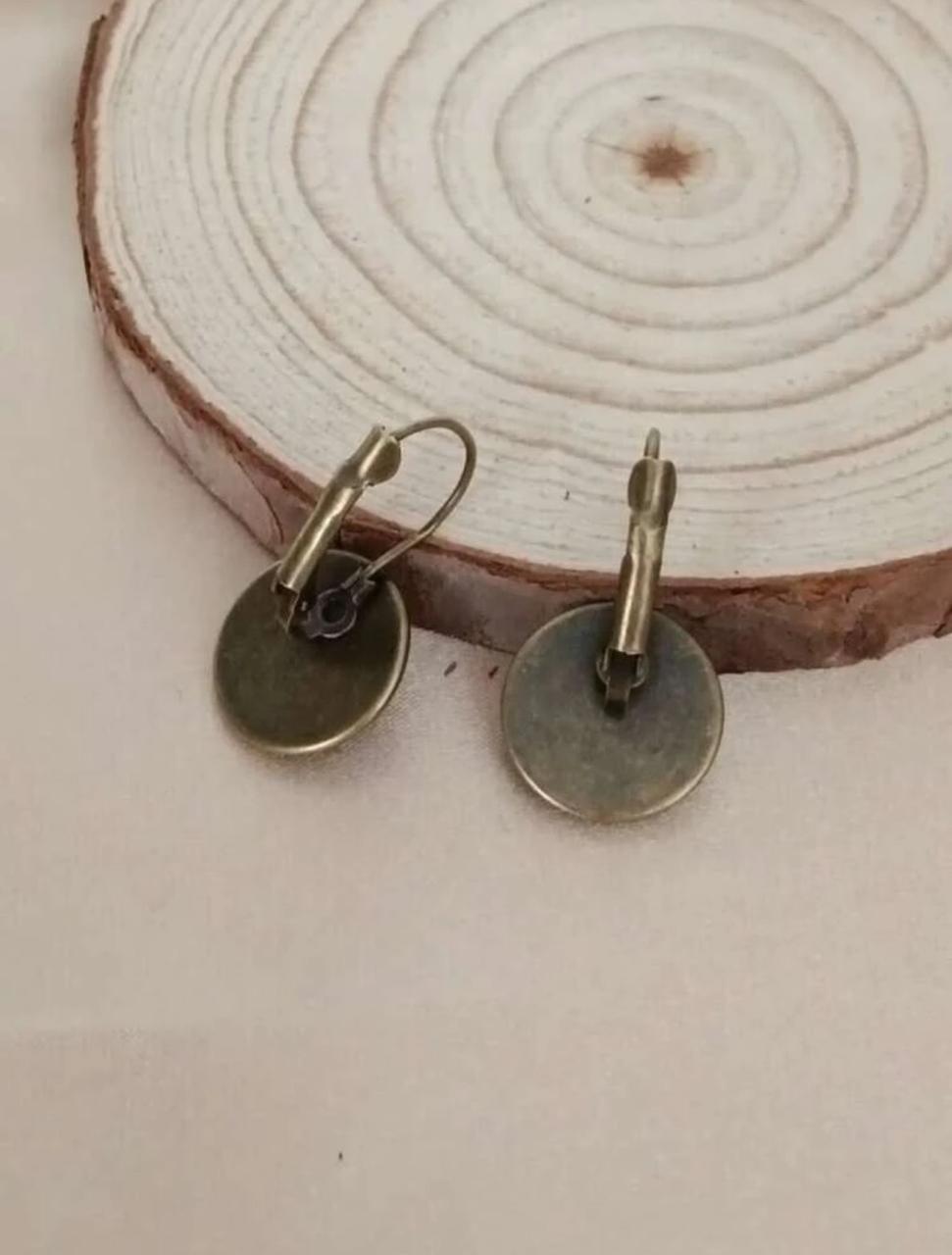FLORAL PRINT ROUND DROP EARRINGS image 3