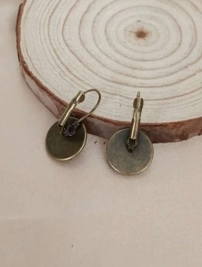 FLORAL PRINT ROUND DROP EARRINGS image 3