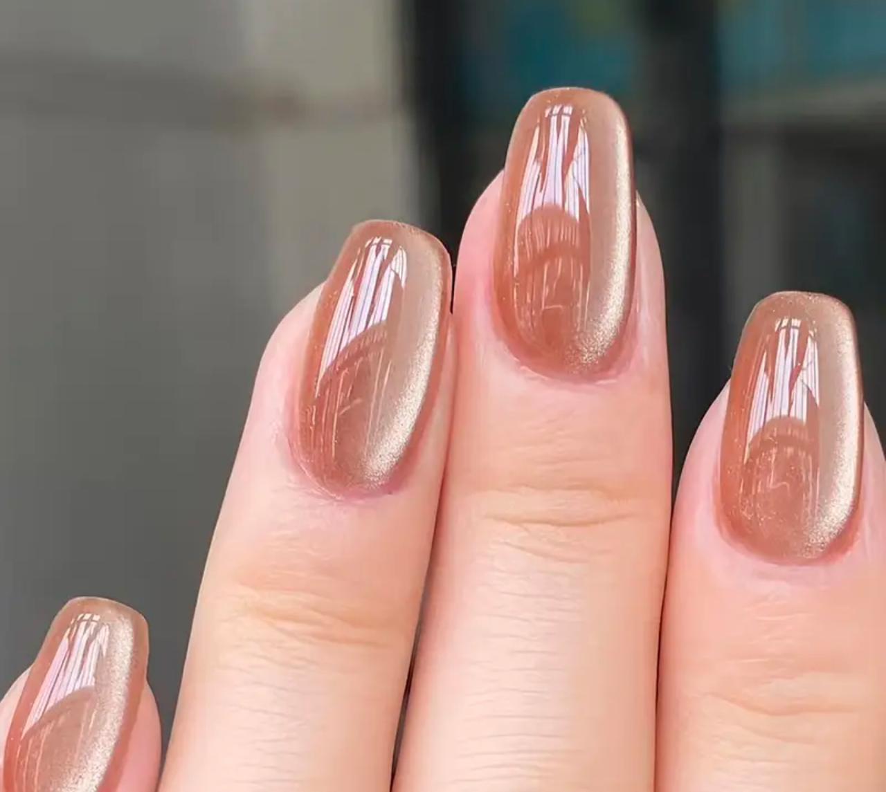 A piece of 24pcs of simple style, solid color translucent Fake Nails image 2