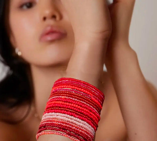 Vintage Stretch Bead Bracelet Set, No Plating - Multicolor Fashion Jewelry for Daily and Gift Occasions image 1