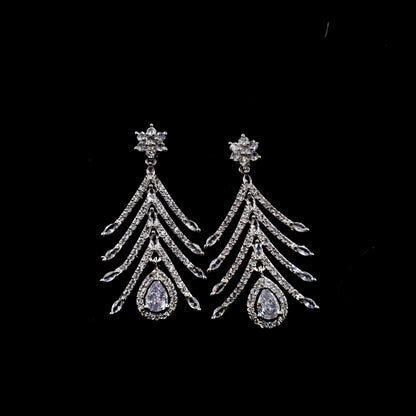BRIDEL & PARTY WEAR SILVER NEKLACE SET (NEKLACE & EAR RINGS) image 8