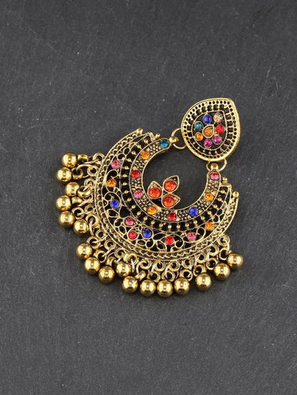 BEAD TASSEL DROP EARRING - Shiny Golden image