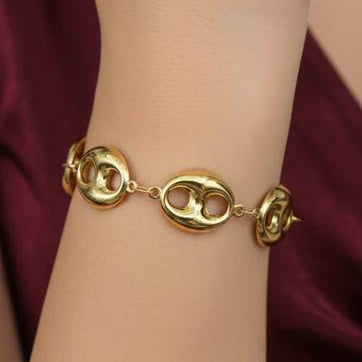 Classic Gold Link Stainless Steel Bracelet image 1