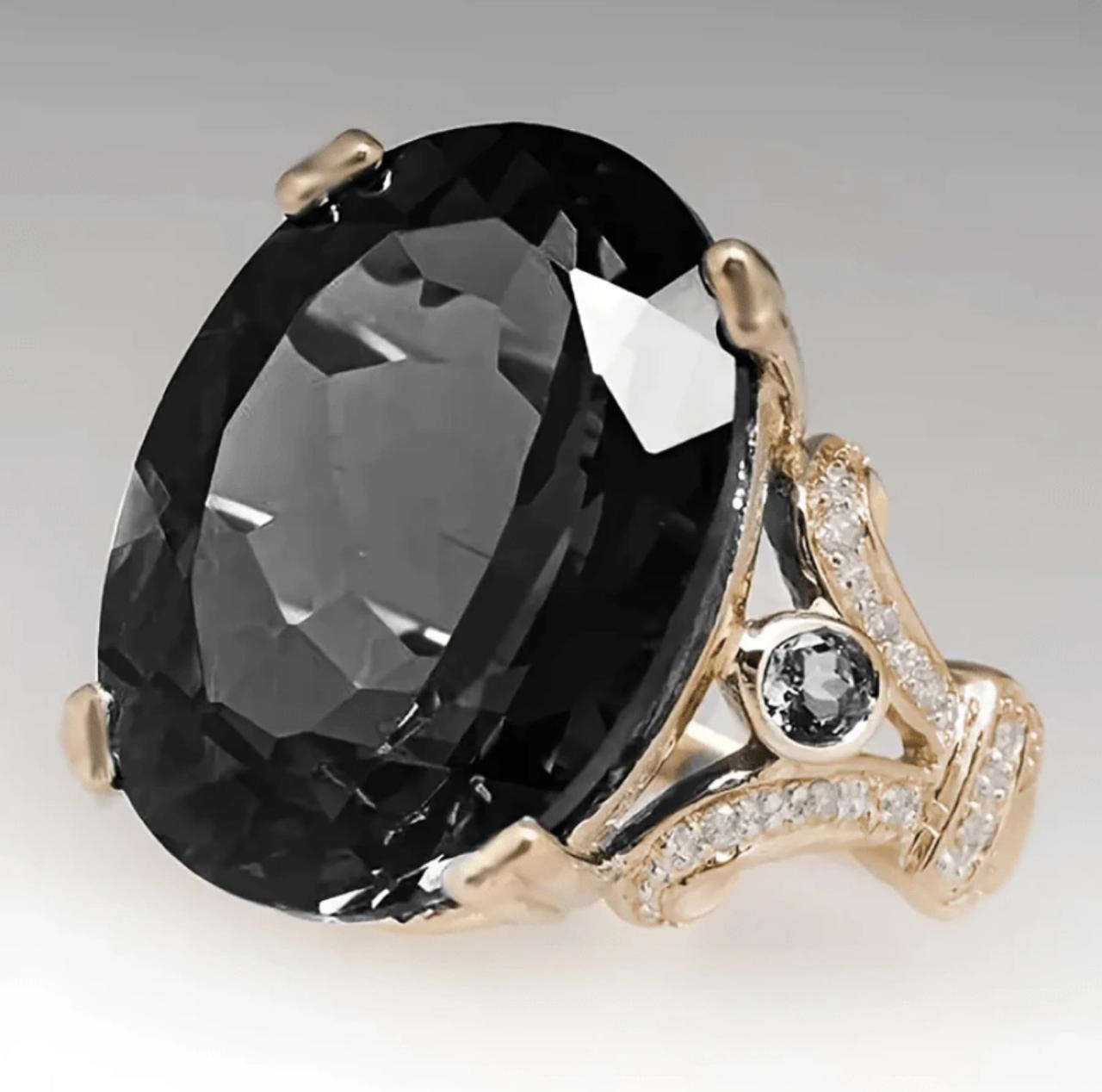 CATHEDRAL RING - Black, Size 8 image
