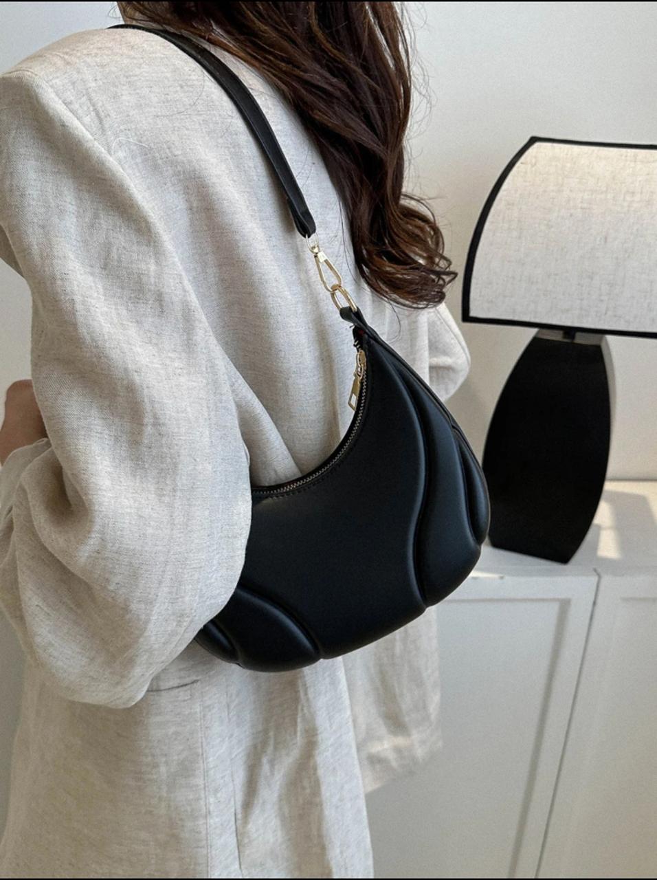 ALL MATCH TEXTURED EMBOSSED FASHION SOLID COLOR CRESCENT BAG image 11