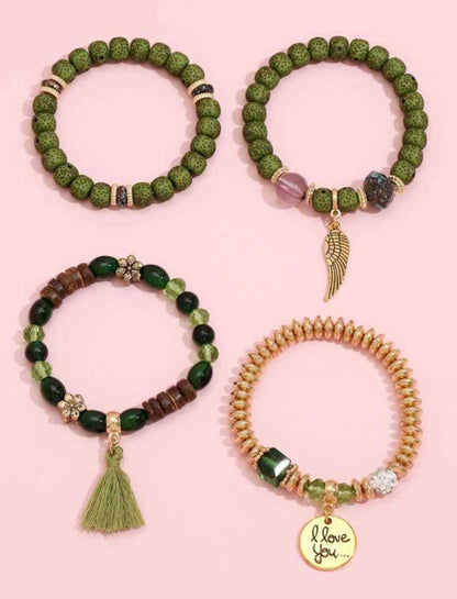 Bohemian Style Multilayer Beaded Elastic Bracelet image 1