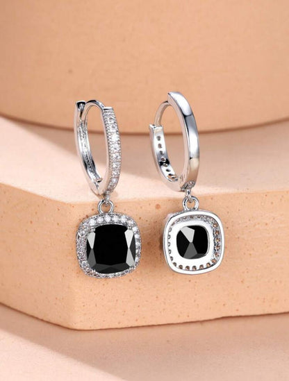 Glamorous Rhinestone Square Drop Earrings image 2