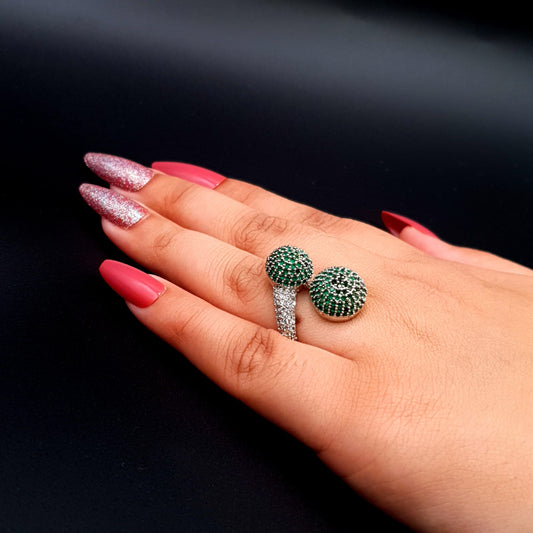 2 CIRCLE FANCY RING SILVER image 1