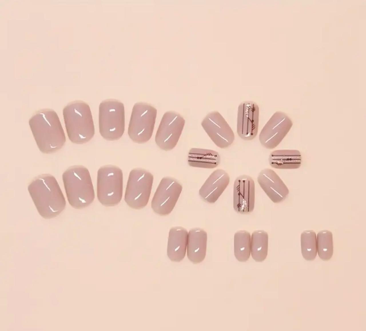 24pcs Set Matte Brown Press-On Nails - Easy to Apply & Remove - Perfect for Fall/Winter Manicure image 3