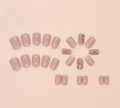 24pcs Set Matte Brown Press-On Nails - Easy to Apply & Remove - Perfect for Fall/Winter Manicure image 3
