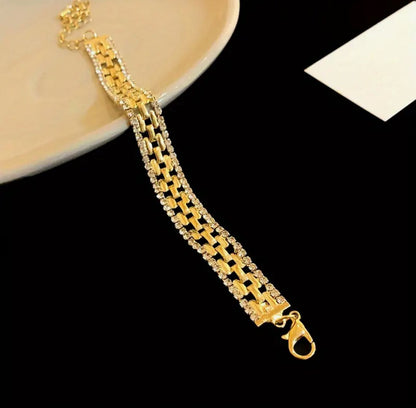 Elegant Luxury Square Cuff Bracelet with Rhinestone Accents & Alloy Chain Design for Parties, Weddings & Formal Events image 4