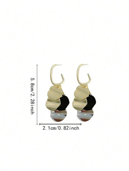 COLORBLOCK CIRCLE & TASSEL DANGLE EARRINGS image 2