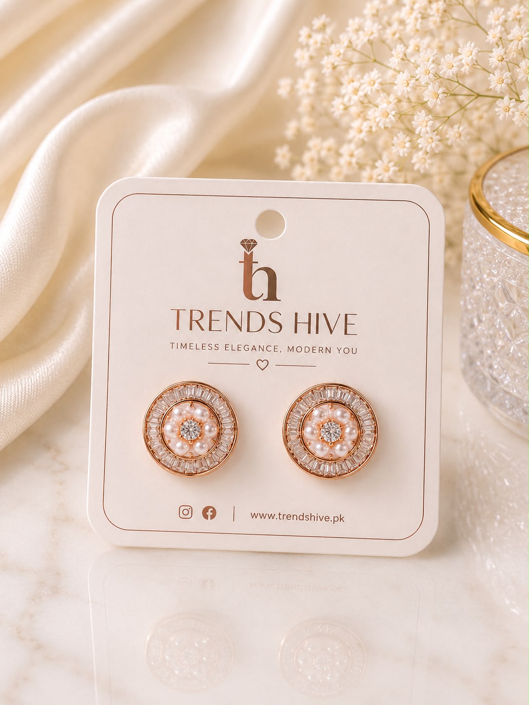 Rose Gold Pearl Halo