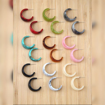9 PAIR SET - MULTI COLOUR IRREGULAR SHAPE EAR RINGS image 3