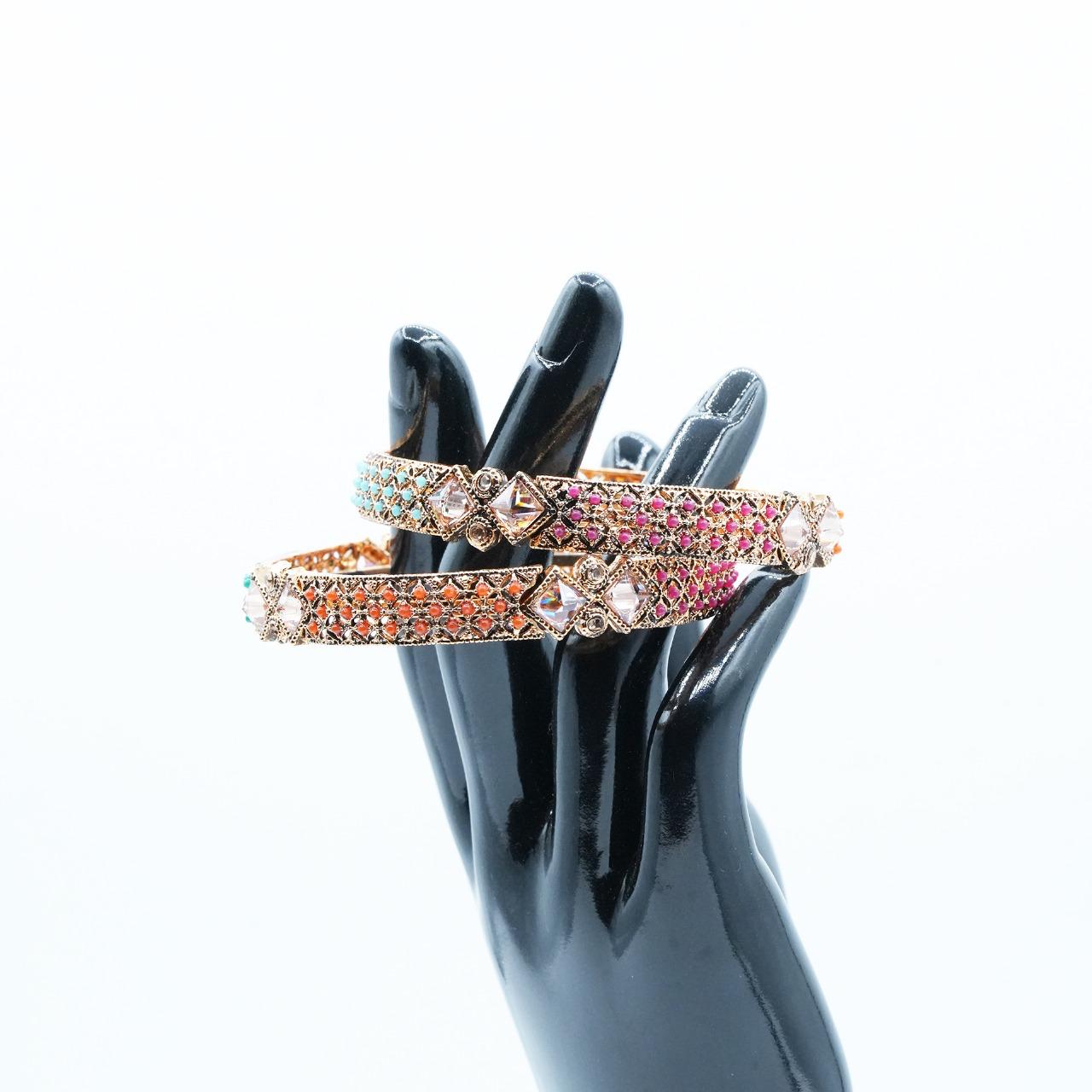 A vibrant multicolour kara that beautifully blends tradition with a splash of modern elegance image 2