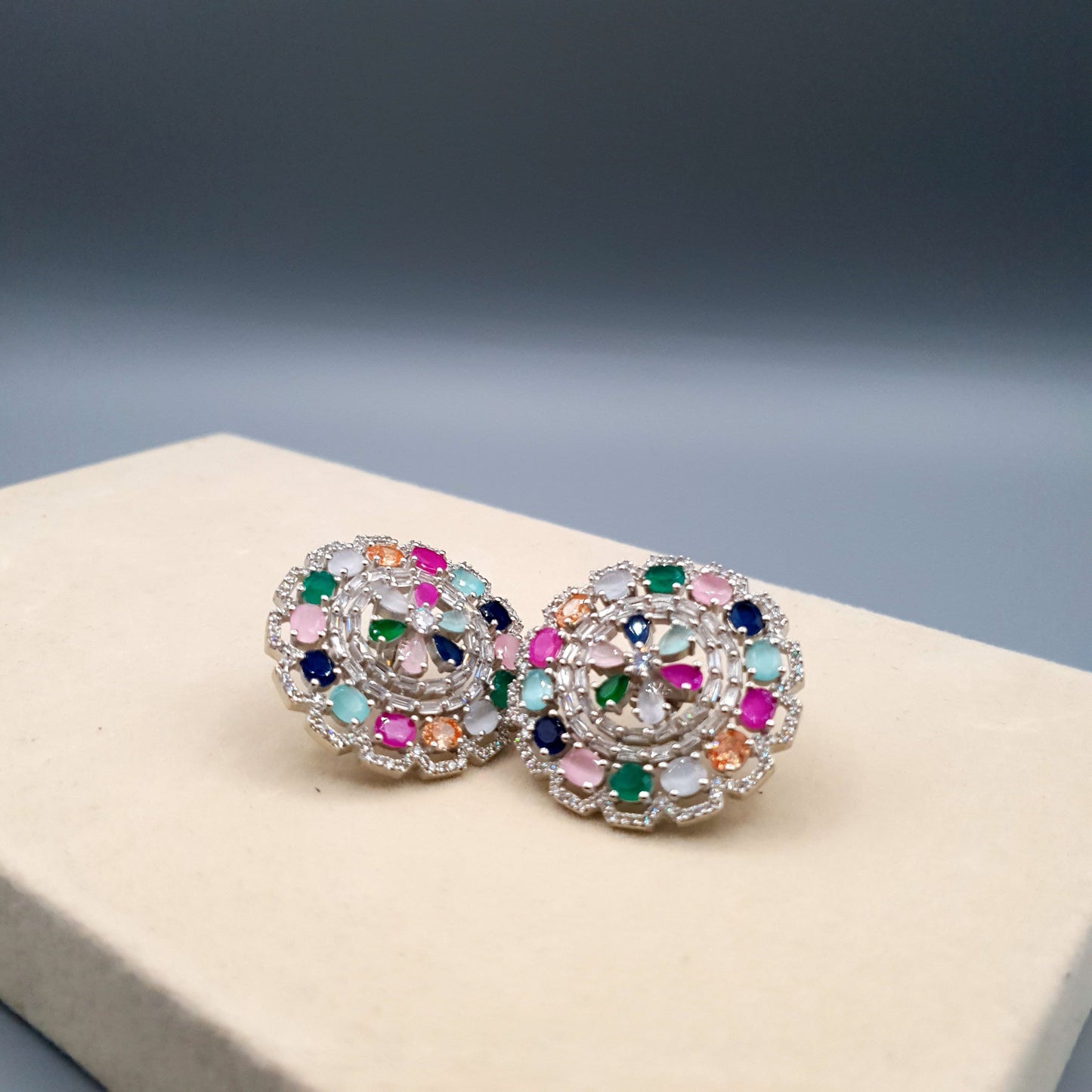 WHEEL STYLE PARTY WEAR-(MULTI COLOUR &amp; GOLDEN SILVER) image 8
