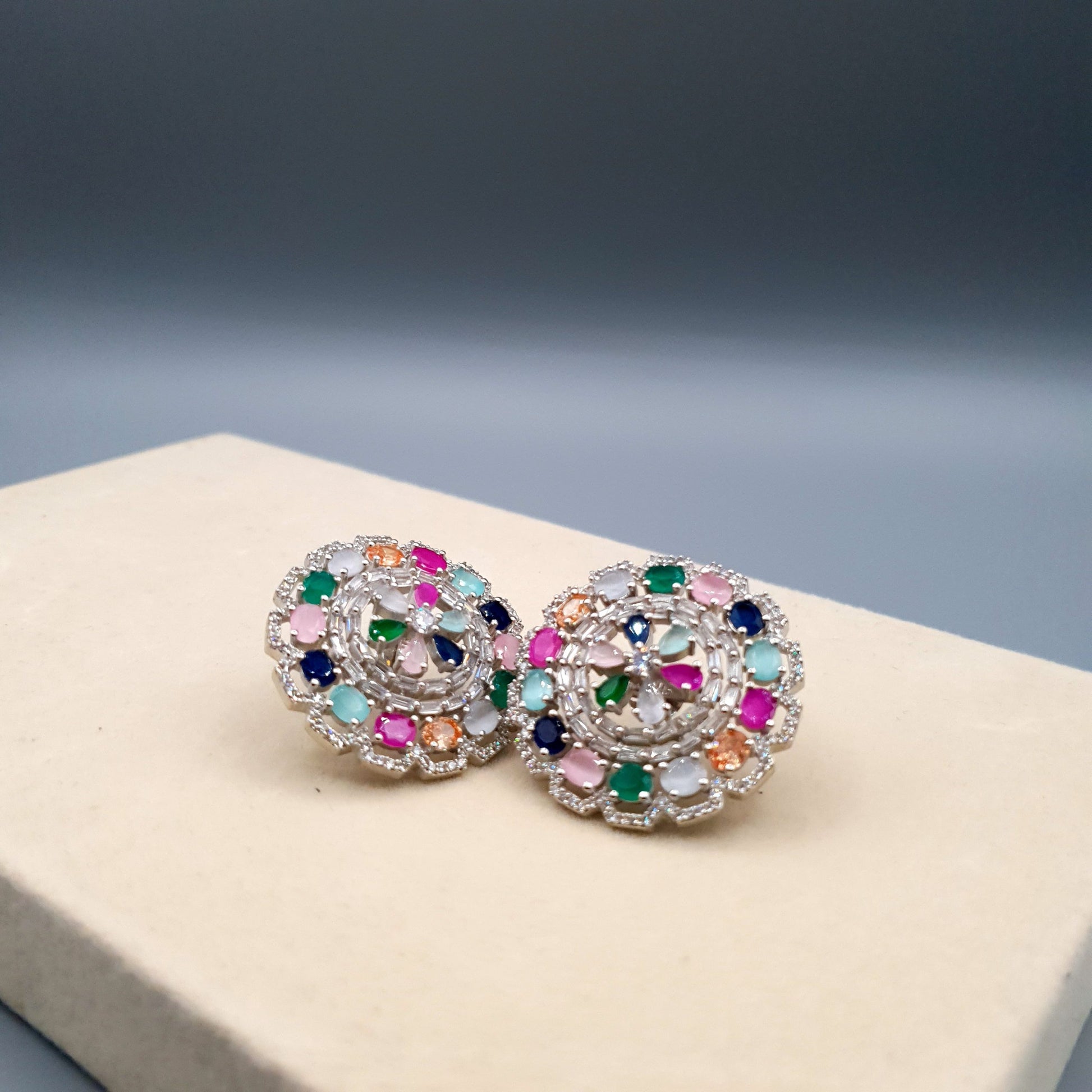 WHEEL STYLE PARTY WEAR-(MULTI COLOUR &amp; GOLDEN SILVER) image 8