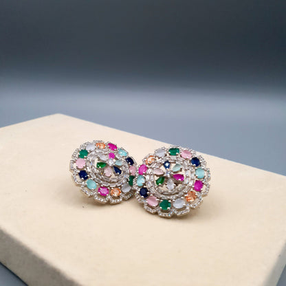 WHEEL STYLE PARTY WEAR-(MULTI COLOUR &amp; GOLDEN SILVER) image 8