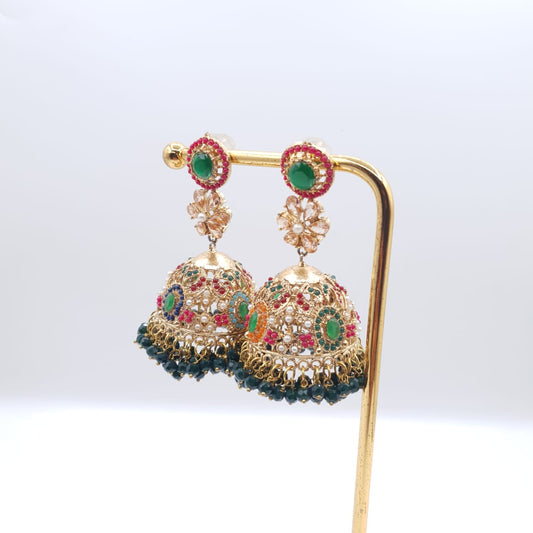 Elevate your ethnic look with these vintage jhumkai, featuring intricate detailing and timeless charm image 0