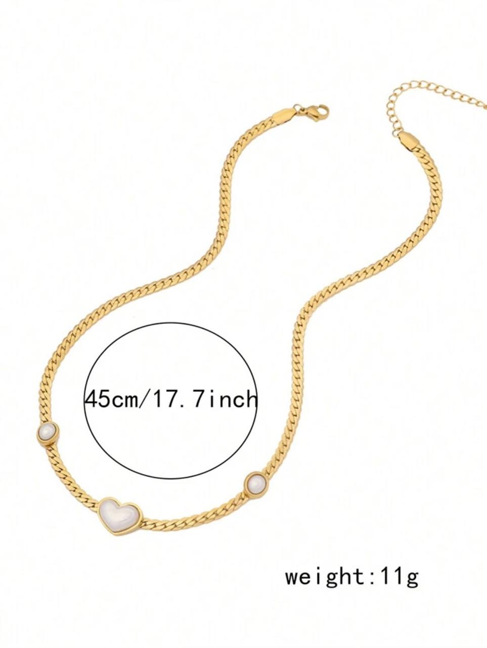 LATEST DESIGN WHITE HEART SHAPED NEKLACE SET image 6