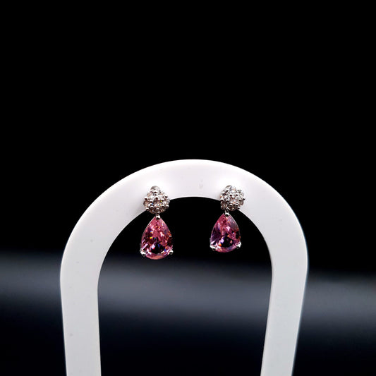 PINK DROP EAR RINGS image 1