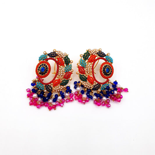 PARTY WEAR MULTI COLOUR FANCY EARRING image 0