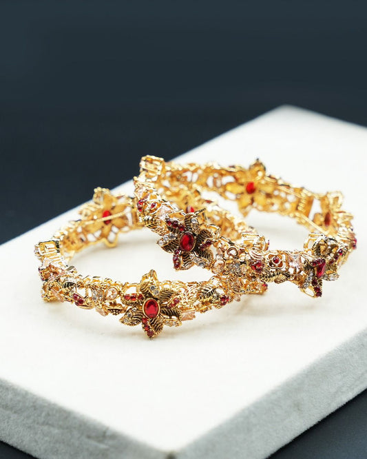 Luxury Floral Stone Openable Kara Set image 0