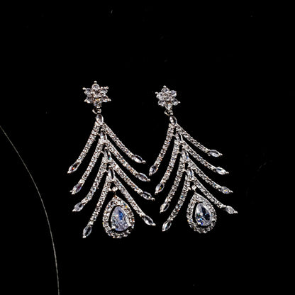 BRIDEL & PARTY WEAR SILVER NEKLACE SET (NEKLACE & EAR RINGS) image 7