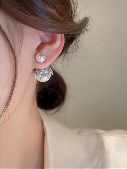 Smooth & Round Cultured Faux Stud With Little Gem image 3