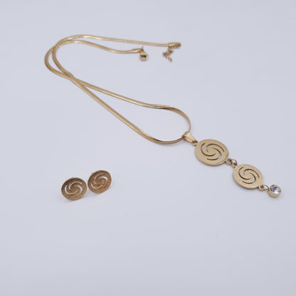Elevate your look with this timeless spiral elegance Stainless Steel Neckace Set. image 6