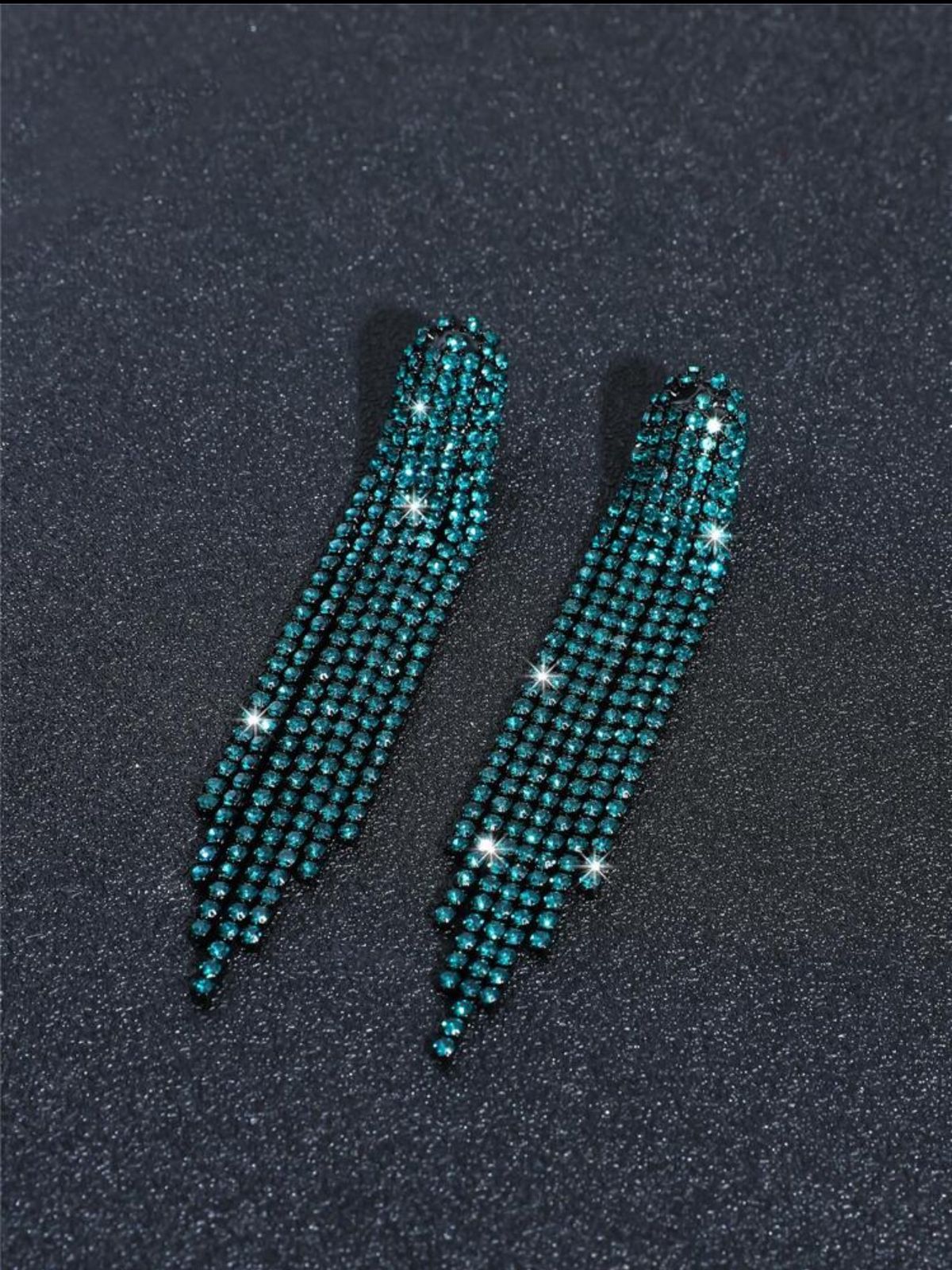 Fashion Long Tassel Rainbow Color Crystal Earring image 4