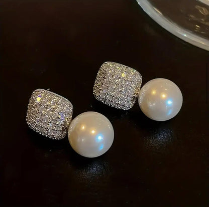 Luxury Women's Earrings With Crystal & Pearls, Suitable For Yearound Wear image 2