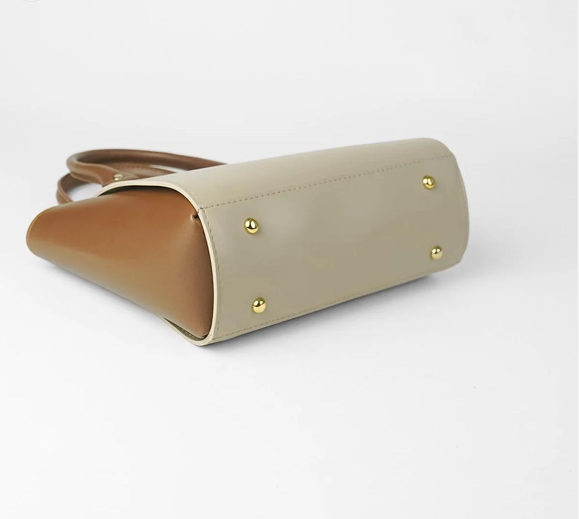 Elegant Two-Tone Tote Handbag image 4
