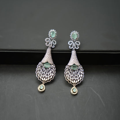 PEACOCK DESIGN - PARTY WEAR (SILVER GREEN &amp; SILVER PINK) image 0