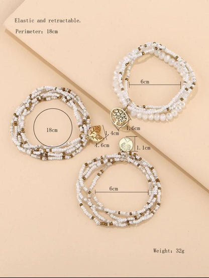 3 Pieces Tree Decor Layered Beaded Bracelet image 5
